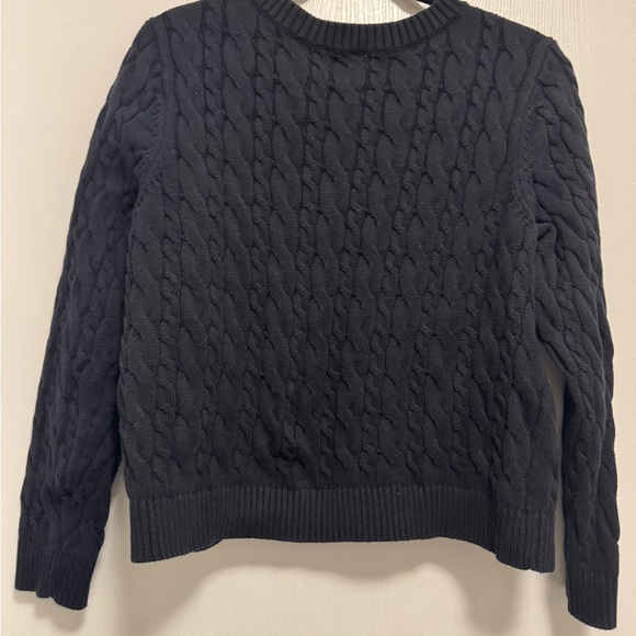 Lands' End 100% Cotton Black Cable Knit Cardigan Size 1X - Picture 4 of 5